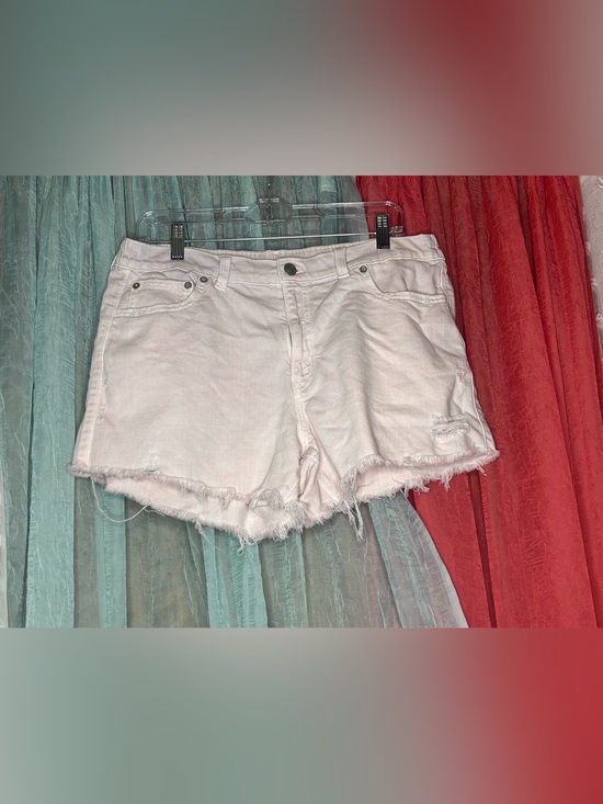 aerie Pants - aerie Pale Pink Frayed Denim Shorts